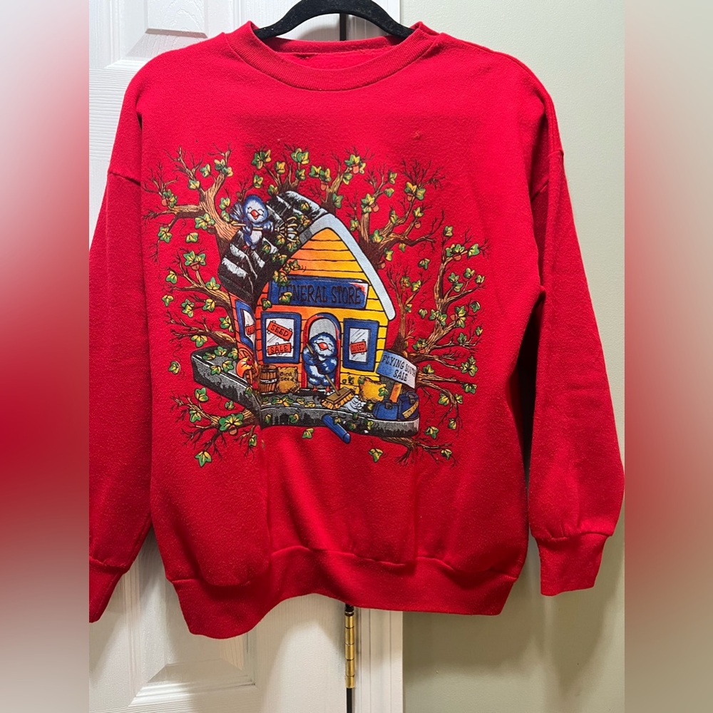 Vintage Bird General Store Sweatshirt, holiday, Cottagecore, 90s mom vibes M